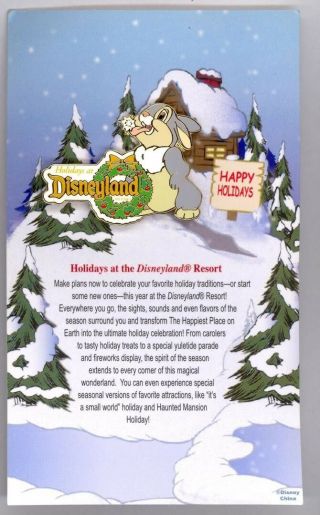 Disney Travel Company Disneyland Thumper Bunny Snowflake Holidays Bambi Le Pin