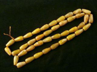 29 Inches Chinese Old Jade Beads Prayer Necklace O138