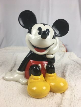 Disney Mickey Mouse Vintage Ceramic Cookie Jar By Treasure Craft Mexico