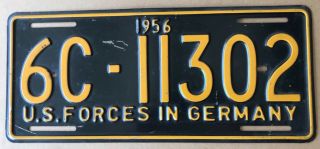 1956 U.  S.  Forces In Germany License Plate