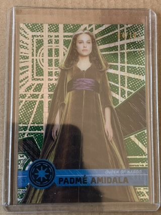 2017 Topps High Tek Star Wars Padme Amidala Green Cube Defractor Natalie Portman