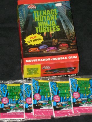 Teenage Mutant Ninja Turtles Regina Bubble Gum Movie Cards Box & Packs 1990 Tmnt