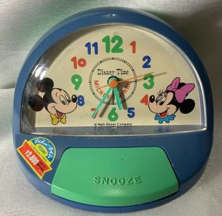 Rare Vintage Made In Japan Disney Time Mickey & Minnie Mouse Alarm Clock