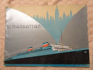 Vintage 11/1932 United States Lines Ss Manhattan Cruise Ship Souvenir Book