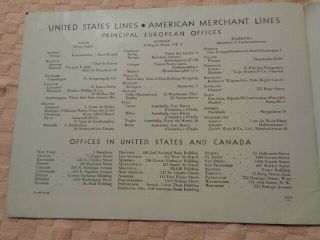 Vintage 11/1932 United States Lines SS Manhattan Cruise Ship Souvenir Book 3