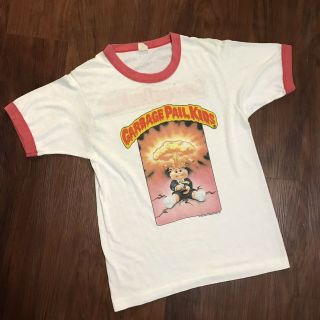 Vintage 1986 Topps Garbage Pail Kids Ringer T Shirt On Screen Stars Tag