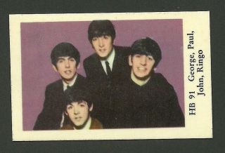 The Beatles Vintage 1965 Swedish Trading Card Hb91 John Paul George Ringo