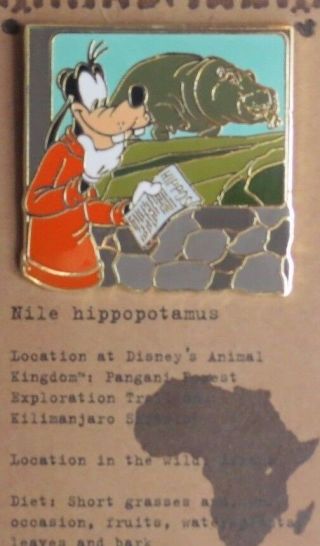 Disney Wdw Animal Kingdom Animals Mystery Set Goofy Nile Hippopotamus Hippo Pin