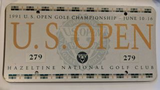 Minnesota License Plate Us Open Golf 1991 Numbered.  Real Plate Issued By Minn