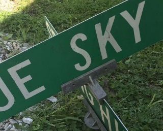 Vintage BLUE SKY Dr double Sided Street Sign With Mount - 32x6 2