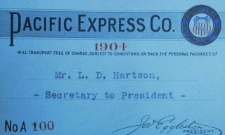 1904 Pacific Express Co.  Frank Pass 3