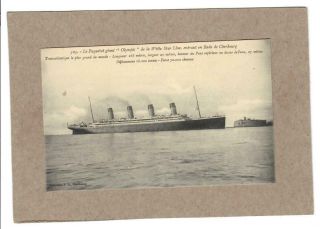 Rms Olympic Ocean Liner Ship White Star Line,  Titanic Sister Ship,  1912 Postcard