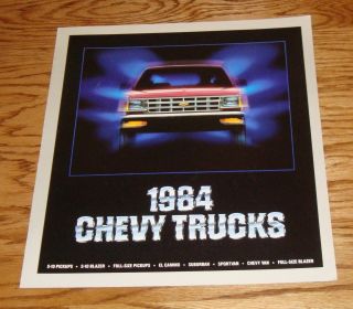 1984 Chevrolet Truck Full Line Sales Brochure 84 Chevy El Camino Blazer
