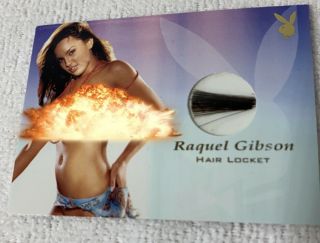 Playboy Raquel Gibson Swatch Hair Locket Card 2015 Benchwarmer Gold