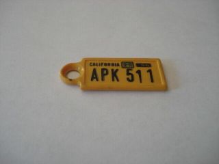 One 1956 - 1962 California Dav License Plate Keychain Tag Apk - 511