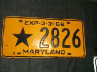 Antique Maryland 1966 Star License Plate