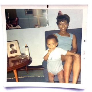 1968 Sexy African American Lady & Baby Color Photo