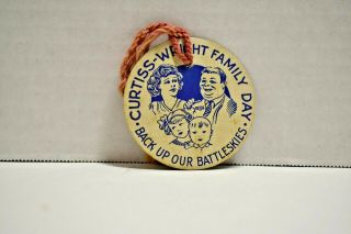 Wwii Curtiss - Wright Corporation Airplane Division Family Day Buffalo Plant Tag