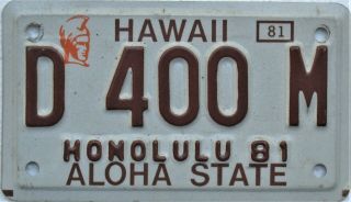 Usa Hawaii Motorcycle Dealer License Plate - A Bit Of A Tough One Honolulu 1981