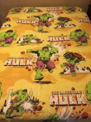 Vintage 1980s The Incredible Hulk / Marvel Comics Group Twin / Double Bedspread