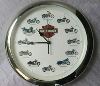 2001 Harley Davidson Motorcycle Wall Clock With Realistic Sounds