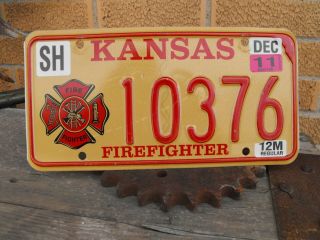 Kansas License Plate Firefighter Fire House Bar Decor 2011 Rat Rod Smokey Bear