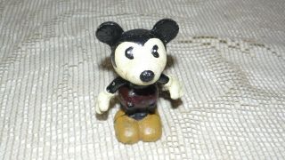 Vintage Cast Iron Mickey Mouse Figurine Statue Movable Arms 3 " Tall