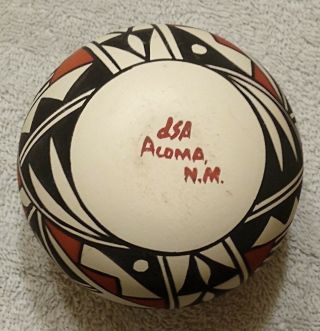 Beautifully Done Vintage Acoma Pottery Seed Jar Signed Diedra Antonio 7
