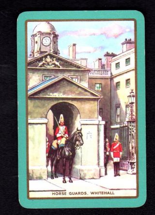 Vintage Swap/playing Card - Horse Guards,  Whitehall (linen)