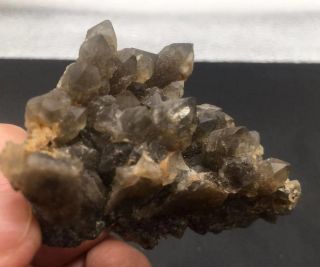 Smoky Quartz And Amethyst Crystal Cluster With Calcite Uruguay