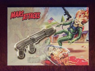 Topps Mars Attacks: The Revenge Silver Medallion Raygun Card Cm - Cs (6 Of 15)