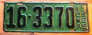 Iowa 1929 Cherokee County License Plate 16 - 3370