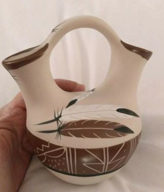 Vintage Native American Art Pottery Wedding Vase Clay Signed Betty Selby 58
