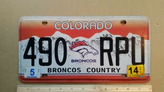 License Plate,  Colorado,  Nfl Denver Broncos,  Broncos Country,  490 Rpu