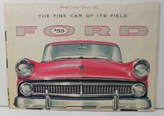 Vintage 1955 Ford Automobile Car Dealer Sales Brochure - Fold Out Poster 55