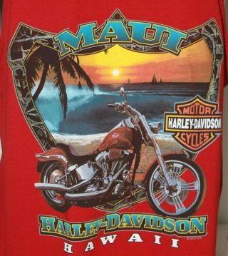 Harley - Davidson Maui Hawaii Tank Top H - D Red Men 