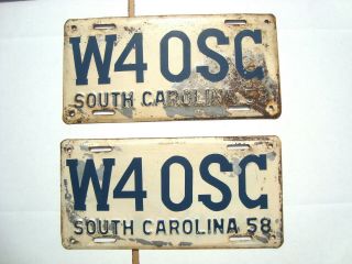 1958 South Carolina License Plates Numbers Painted Not Embossed