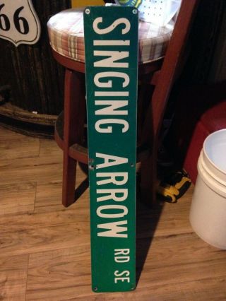 Authentic Retired Singing Arrow Street Sign.  36 X 6 Single Sided.