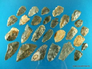 Group Of Fine Authentic Colorful Kentucky Points - Arrowheads Artifacts