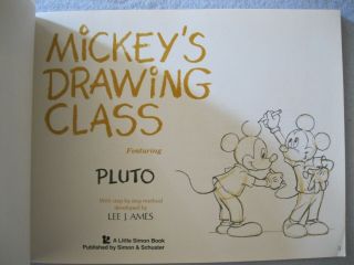 MICKEY ' S DRAWING CLASS BOOK LEE J.  AMES HOW TO DRAW PLUTO 1983 VG 2