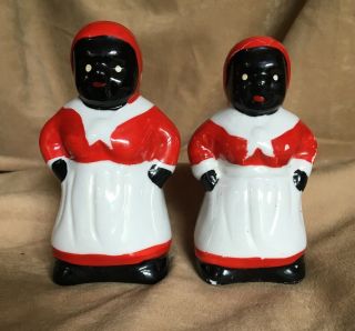 Vintage Ceramic Aunt Jemima Salt & Pepper Shakers Black Americana