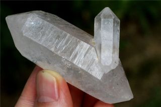 62.  8g Natural Tibetan Unique Skeletal Quartz Crystal Double Terminating Specime
