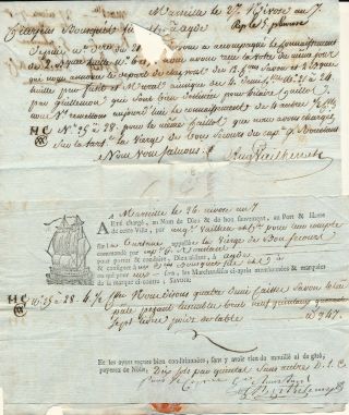 France - Marseille 1798,  Entire Letter With The Bill Of Lading To Agde.  A118