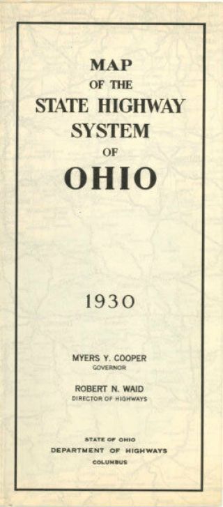 Vintage 1930 Ohio Official Road Map From State Highway Department