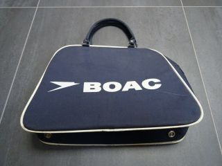 Vintage B.  O.  A.  C.  Airline Cabin Bag - Blue / White Colour - Rare