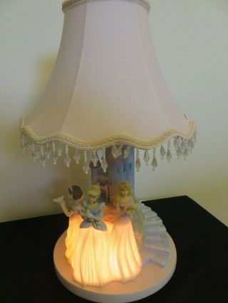DISNEY PRINCESS TABLE Lamp & Night LIGHT W/ Shade Hampton Bay Vintage 18” Tall 2