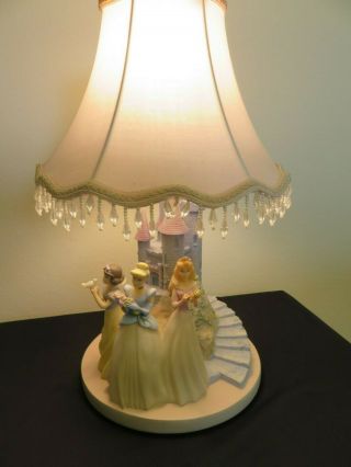 DISNEY PRINCESS TABLE Lamp & Night LIGHT W/ Shade Hampton Bay Vintage 18” Tall 3