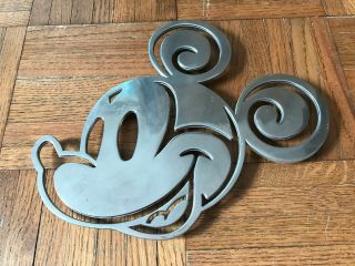 Disney Mickey Mouse Trivet Hot Plate Chrome Metal
