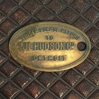 Vintage Jl Hudson Department Store Key Tag Fob Return Keys Detroit Michigan