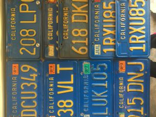 Awesome California Blue License Plate Plates Singles Pairs